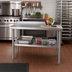 Thumbnail image #2 for 14 Inch x 30 Inch 18 Gauge 18/430 Stainless Steel Work Table with 2 Inch Rear Up-Turn, Open Base, and Adjustable Undershelf