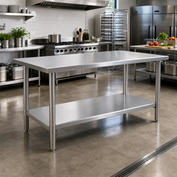Product image #2 for Spec-Master Series 108"W x 48"D Stainless Steel Work Table with Undershelf