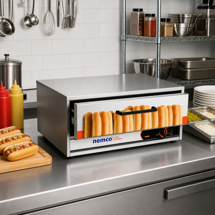 Product image #2 for Roll-A-Grill 48-Bun Moist Heat Bun/Food Warmer, 220V, Stainless Steel Countertop Unit