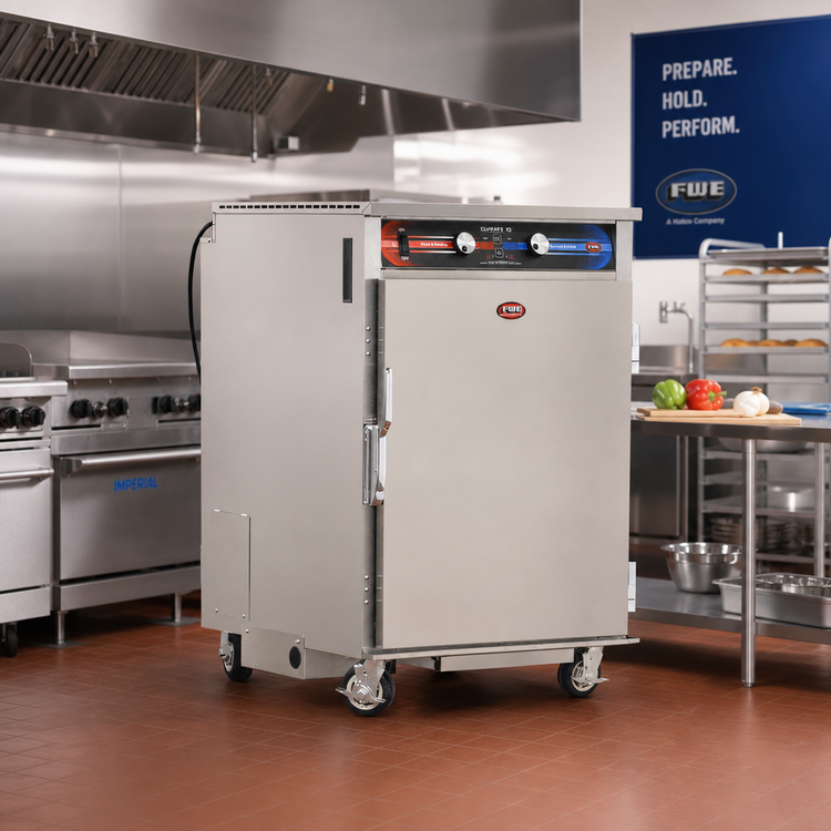 Product image #3 for FWE Clymate IQ Mobile Heated Holding Cabinet with Controlled Venting, 6-Pair Universal Tray Slides