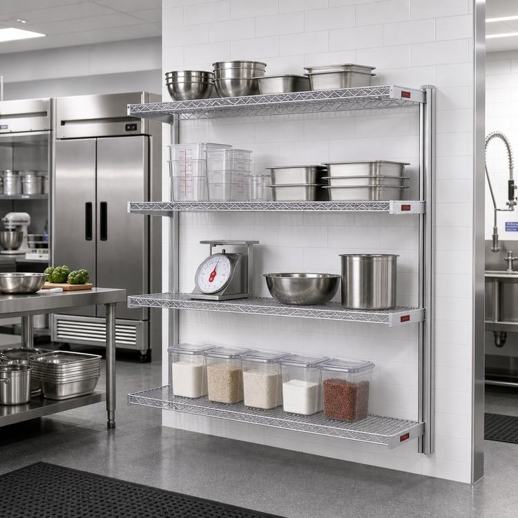 Product image #2 for Eagle Group 4-Tier Add-On Wire Shelving Unit, 72W x 21D x 74H, Stainless Steel Finish