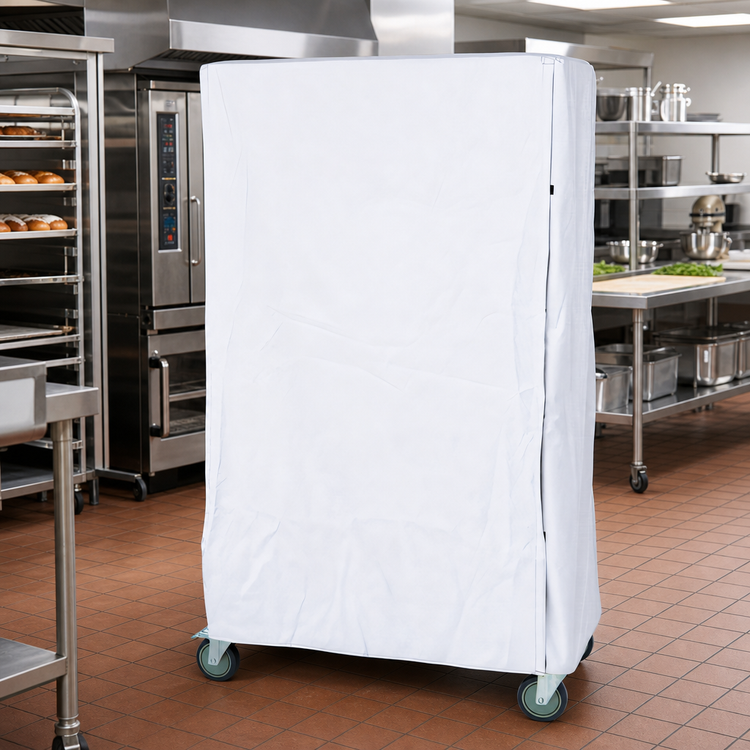 Product image #2 for Quantum 18 x 60 x 74 Inch Wire Cart Cover, White Nylon with Velcro Flap