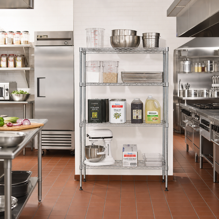 Product image #2 for Metro Super Erecta 24 in. x 24 in. x 63 in. Starter Wire Shelving Unit, 4 Shelves, Super Erecta Brite Zinc Finish