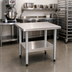 Thumbnail image #2 for 36-Inch Stainless Steel Stationary Mixer Stand with Adjustable Undershelf, 16-Gauge Top