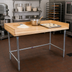 Thumbnail image #2 for BK Resources 48-Inch x 30-Inch Hard Maple Bakers Top Work Table with Galvanized Open Base