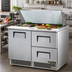 Thumbnail image #2 for True 48-Inch Two-Section Refrigerated Sandwich/Salad Prep Table with 1 Door, 2 Drawers and 18 Top Pans