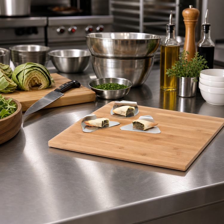 Product image #2 for American Metalcraft 14-3/8-Inch Square Bamboo Platter
