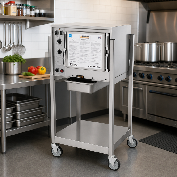 Product image #2 for AccuTemp Steam'N'Hold Boilerless Convection Steamer with Stand and Casters, 3-Pan, Electric, 208V