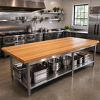 Thumbnail image #2 for John Boos Appalachian OKT12048-O Red Oak Island Countertop, 120 x 48 x 1-3/4 Inch, Edge Grain, Penetrating Oil Finish, No Backsplash