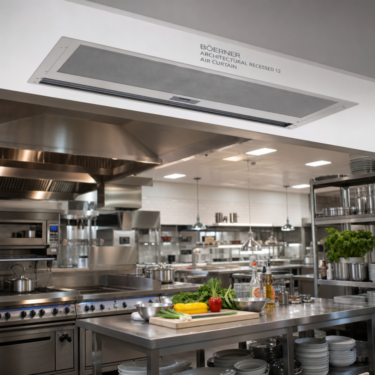 Product image #2 for Berner Architectural Recessed 12 Ambient Unheated Air Curtain, 96-Inch Wide, 3-Motor