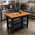 Thumbnail image #3 for Appalachian Red Oak Wood Top Work Table with Slatted Undershelf, 48 x 30 x 34-3/4 Inches