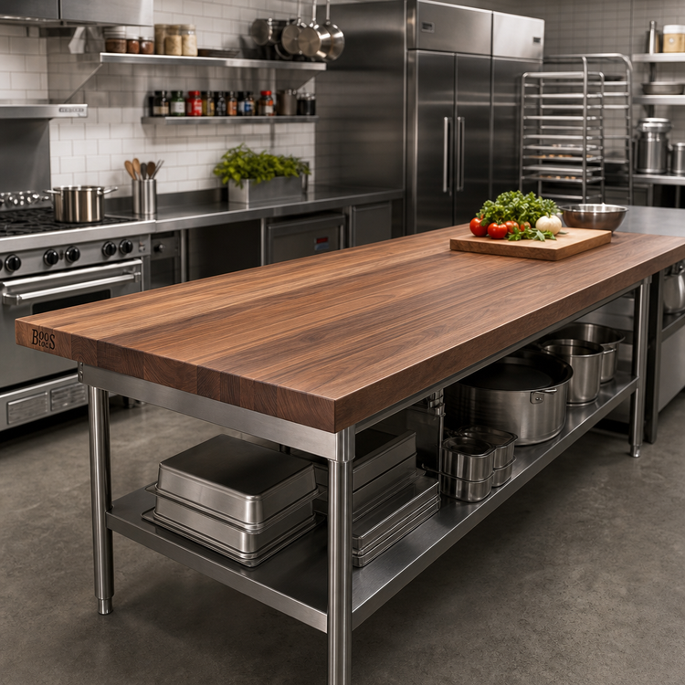 Product image #2 for Boos Block American Black Walnut Kitchen Countertop, Full-Length Edge Grain, 84 x 32 x 3 Inches