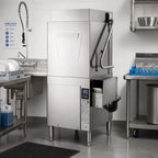 Thumbnail image #2 for Hobart Warewash AM16T-ASR-2 Tall Chamber High-Temp Door-Type Dishwasher, 52 Racks/Hour, Universal Straight-Thru/Corner, Stainless Steel