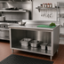 Thumbnail image #2 for Advance Tabco 84-Inch x 30-Inch Stainless Steel Work Table with Open Front Cabinet Base and 5-Inch Backsplash