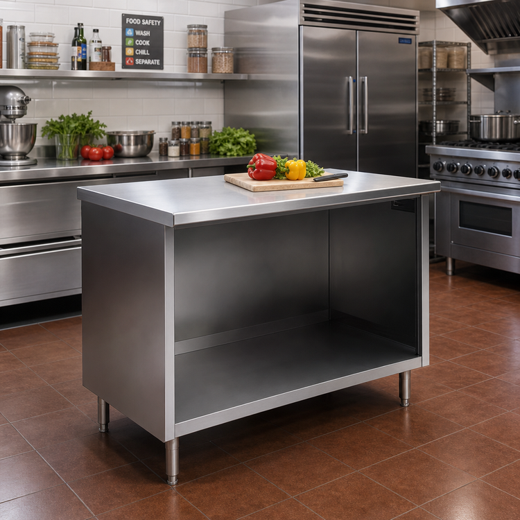 Product image #2 for Eagle Spec-Master Open Front Enclosed Base Worktable, 60W x 30D, 14-Gauge Stainless Steel Top