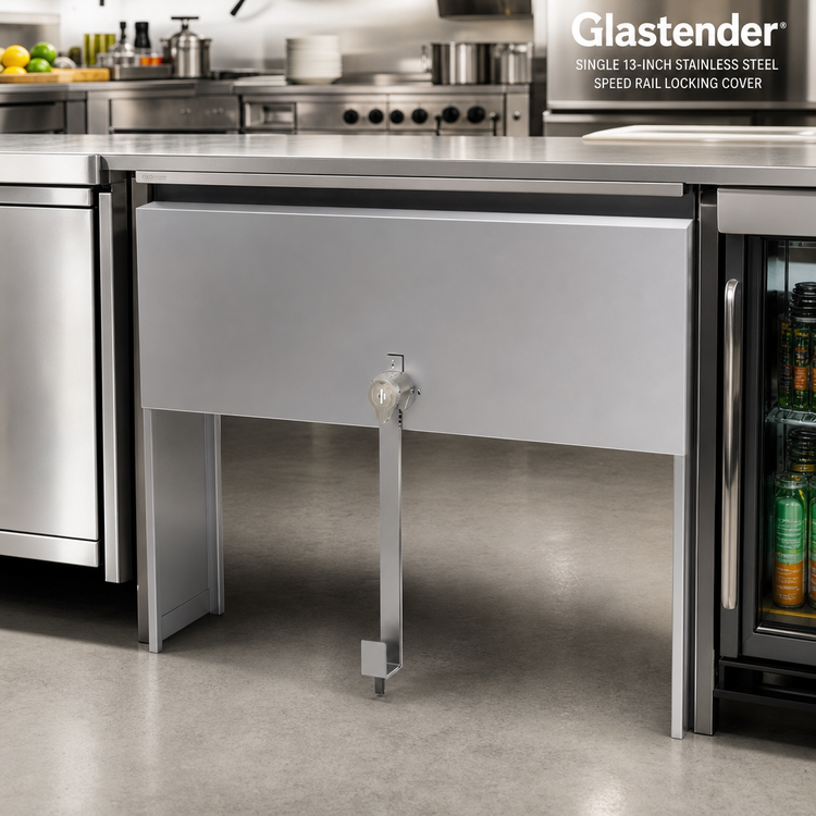 Product image #2 for Glastender Single 13-Inch Stainless Steel Speed Rail Locking Cover