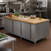 Thumbnail image #2 for BK Resources 96-Inch Dual-Access Chef Table with Hard Maple Top and Locking Cabinet Base
