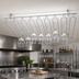 Thumbnail image #2 for Chrome-Plated Ceiling-Mounted Overhead Glass Rack with 8 Channels, 18 x 36 x 4 Inches