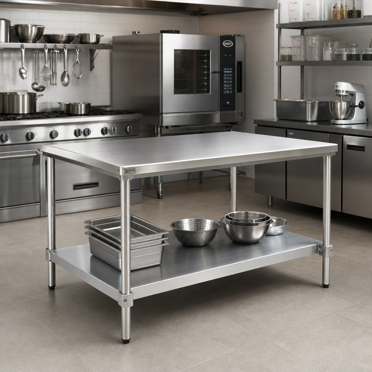 Product image #2 for New Age 72-Inch Wide Aluminum Equipment Stand with Adjustable Undershelf, 12-Gauge Marine Edge Top