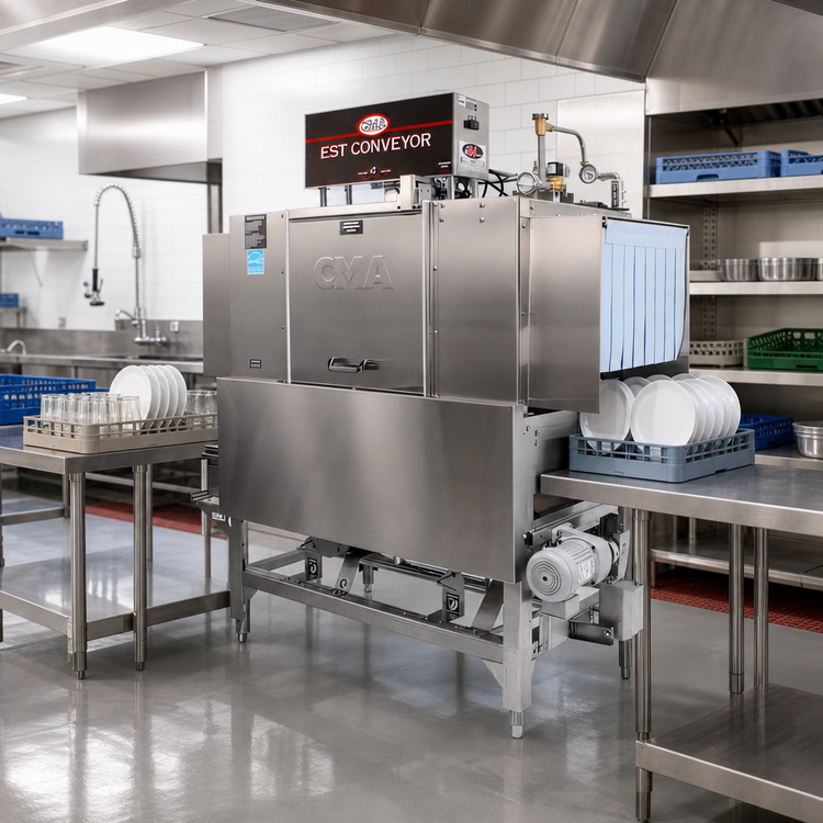 Product image #2 for CMA Energy Mizer EST-44 44-Inch Convertible High/Low Temp Conveyor Dishwasher