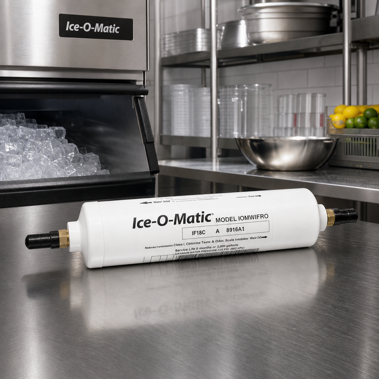 Product image #2 for Ice-O-Matic IFI8C Single Inline Water Filter Cartridge for Ice Makers, 3/8 Inch Compression, 10 Micron