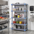 Thumbnail image #2 for Millenia 5-Shelf Solid Polymer Starter Shelving Unit, 30W x 24D x 62H, Gray, 2,000 lb. Capacity