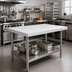 Thumbnail image #3 for John Boos 48 x 30 Inch Rectangular Stainless Steel Table Top, 1-3/4 Inch Thick, 16/300 Stainless Steel with Plywood Core