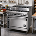 Thumbnail image #2 for Titan JTRHE-4-3 36 Inch Heavy Duty Gas Range with 7 Open Burners and Cabinet Base
