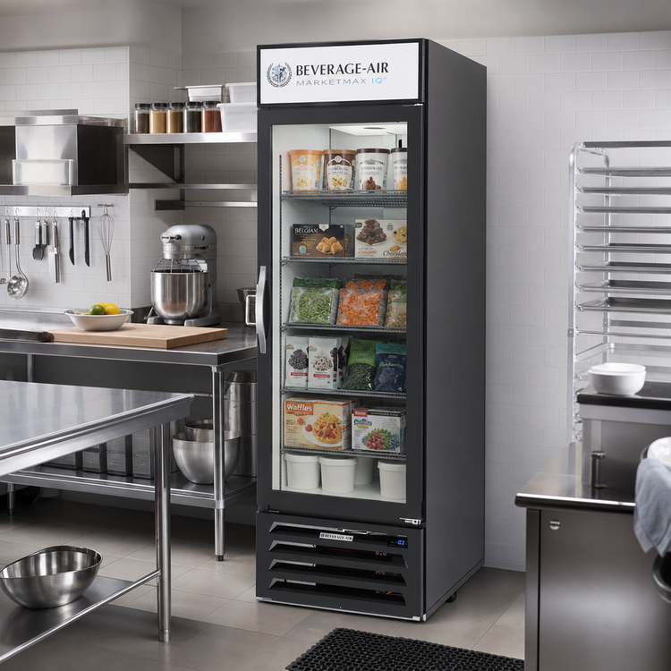 Product image #2 for Beverage-Air MarketMax IQ 1-Section Reach-In Glass Door Freezer Merchandiser with Electronic Smart Lock