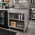 Thumbnail image #2 for Advance Tabco Underbar Basics 48-Inch Stainless Steel Drainboard with Open Cabinet Base and Mid-Shelf