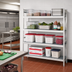 Thumbnail image #2 for Fermod Fermostock 4-Tier Stationary Perforated Aluminum/Polymer Starter Shelving Unit, 64W x 18D x 83H