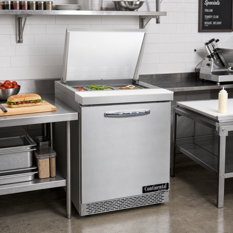 Product image #2 for Continental Refrigerator D27N12M-FB Designer Line 27.5 Inch One-Section Mighty Top Sandwich Unit