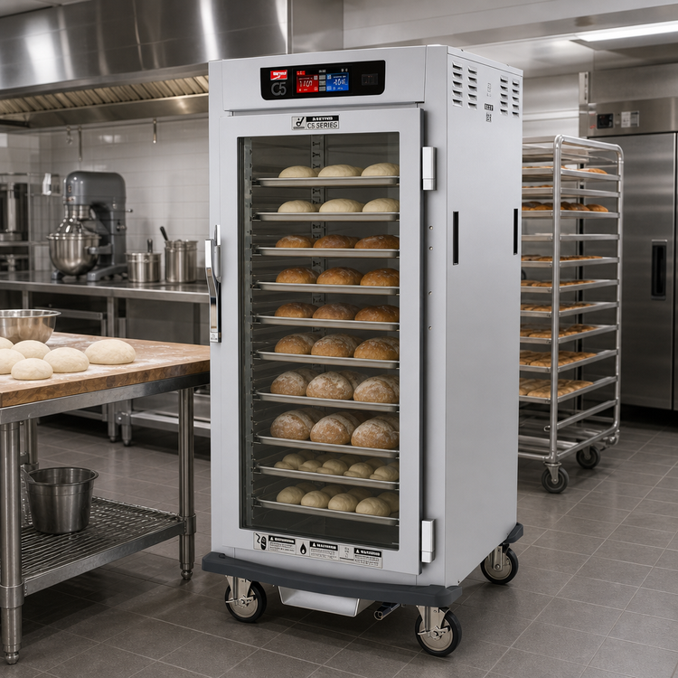 Product image #2 for Metro C5 9 Series 3/4-Height Controlled Humidity Heated Holding and Proofing Cabinet with Clear Double-Panel Tempered Glass Door and Universal Wire Slides