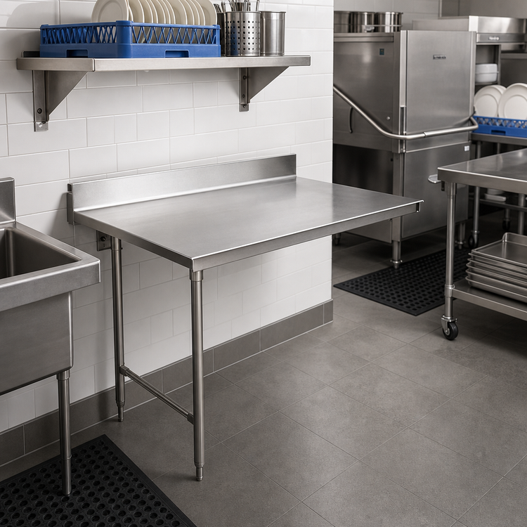 Product image #2 for Eagle Group Straight Clean Dish Table, Left-to-Right, 24 x 30 Inch, 16/430 Stainless Steel Top