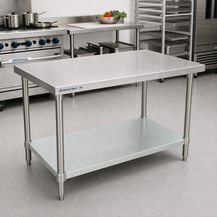 Product image #2 for Advance Tabco Galvanized Undershelf for 30 x 24 Inch Work Tables