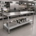 Thumbnail image #2 for Advance Tabco 120-Inch x 36-Inch 304 Stainless Steel Flat Top Work Table with Adjustable Galvanized Undershelf