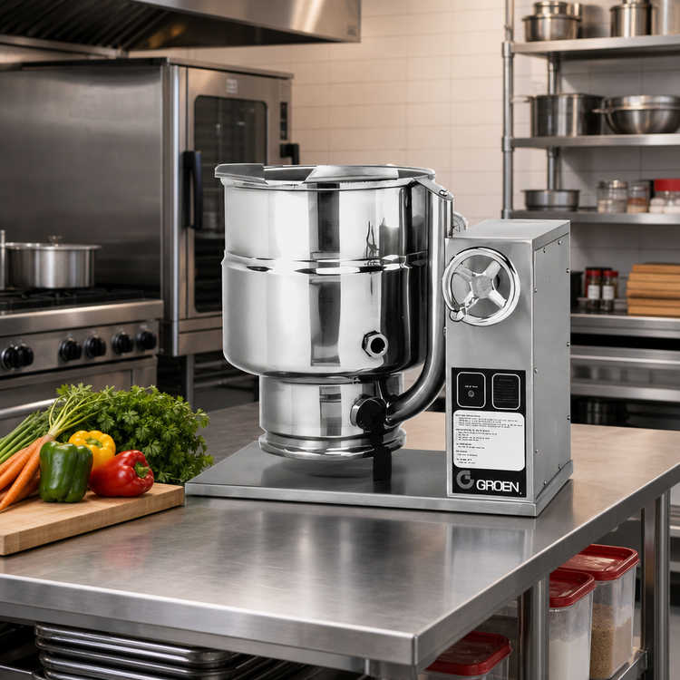 Product image #2 for Groen TDBC-48C 48 Quart Electric Tabletop Tilting 2/3-Jacketed Kettle, Classic Controls
