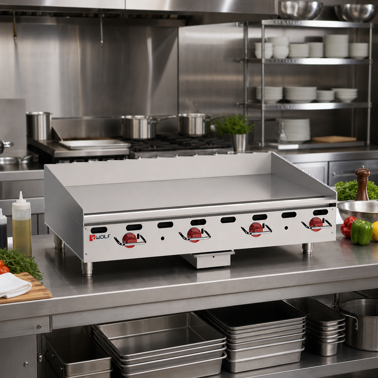 Product image #2 for Wolf Quick Ship Heavy-Duty 36-Inch Countertop Gas Griddle with 1-Inch Polished Steel Plate