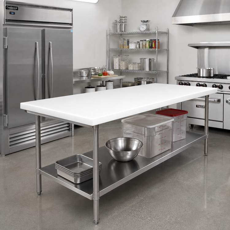 Product image #2 for John Boos 120" x 36" Reversible Poly Work Table Replacement Top, 3/4" Thick