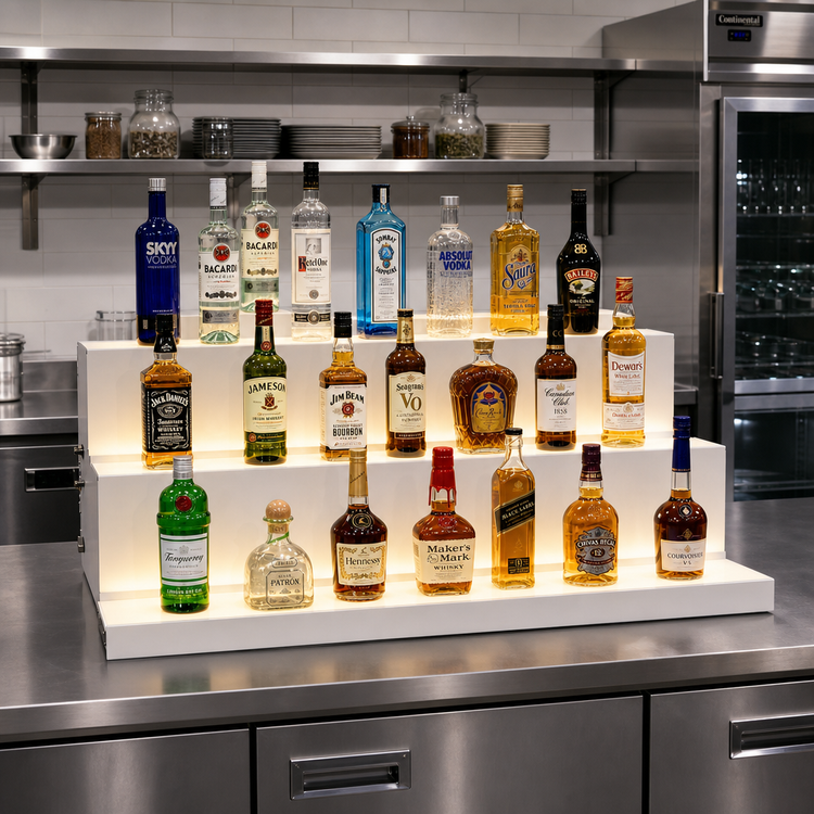 Product image #2 for Glastender LLD3-48 3-Tier 48-Inch Wide Lighted Liquor Display