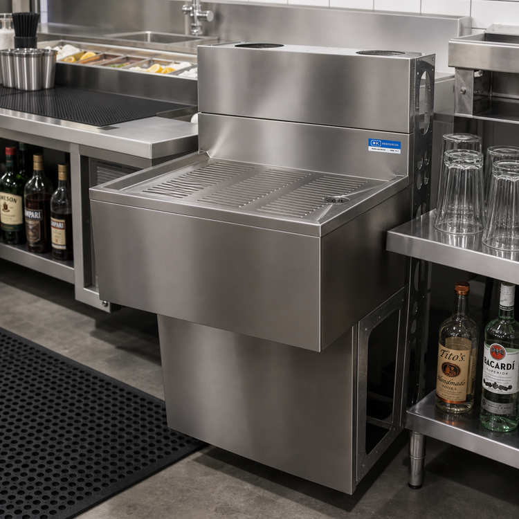 Product image #2 for BK Resources 30-Inch Stainless Steel Underbar Drain Board with Included Drain