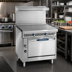 Thumbnail image #2 for Imperial (Middleby) Spec Series IHR-2HT-C 36-Inch Heavy-Duty Gas Range with Two 18-Inch Hot Tops and Convection Oven