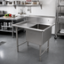 Thumbnail image #2 for John Boos B Series 1-Compartment Stainless Steel Sink with Left Drainboard and 10-Inch Backsplash