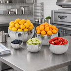 Thumbnail image #2 for Vollrath 47689 Round Double-Wall Insulated Stainless Steel Serving Bowl, 10.1 Qt Case of 2