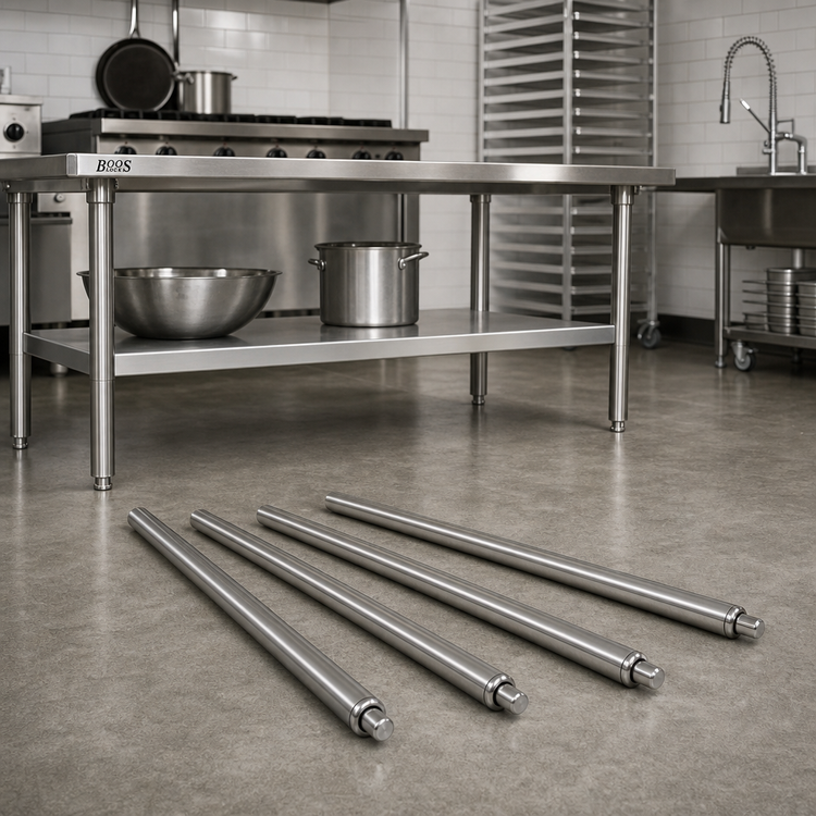 Product image #3 for John Boos Stainless Steel Legs and Feet Set of 4 with Adjustable Bullet Feet