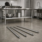 Thumbnail image #3 for John Boos SLEG-24B-4 Stainless Steel Legs & Feet, Set of 4, 24"H, 1-5/8" Diameter, Adjustable Bullet Feet