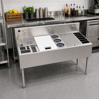 MoveWell 48-Inch Stainless Steel Underbar Adaptive Station Bin with Legs and Essential Inserts Bundle
