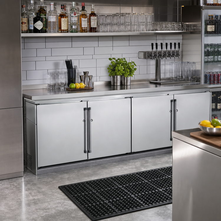 Product image #3 for Perlick BBR96 96-Inch Four-Door Remote Back Bar Refrigerator, Stainless Steel Interior