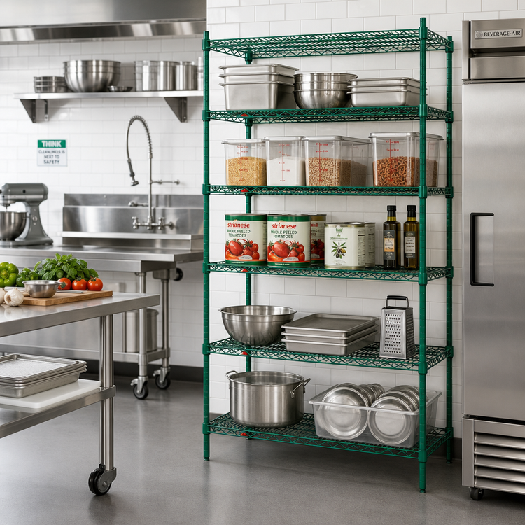 Product image #3 for Metro Super Erecta Add-On Wire Shelving Unit, 30"W x 18"D x 74"H, 5 Shelves, Metroseal 3 Epoxy-Coated