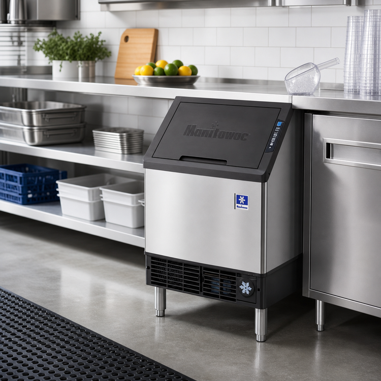 Product image #2 for Manitowoc NEO Undercounter Air-Cooled Ice Machine with Bin, Half-Dice Ice, 90 lb Storage Capacity